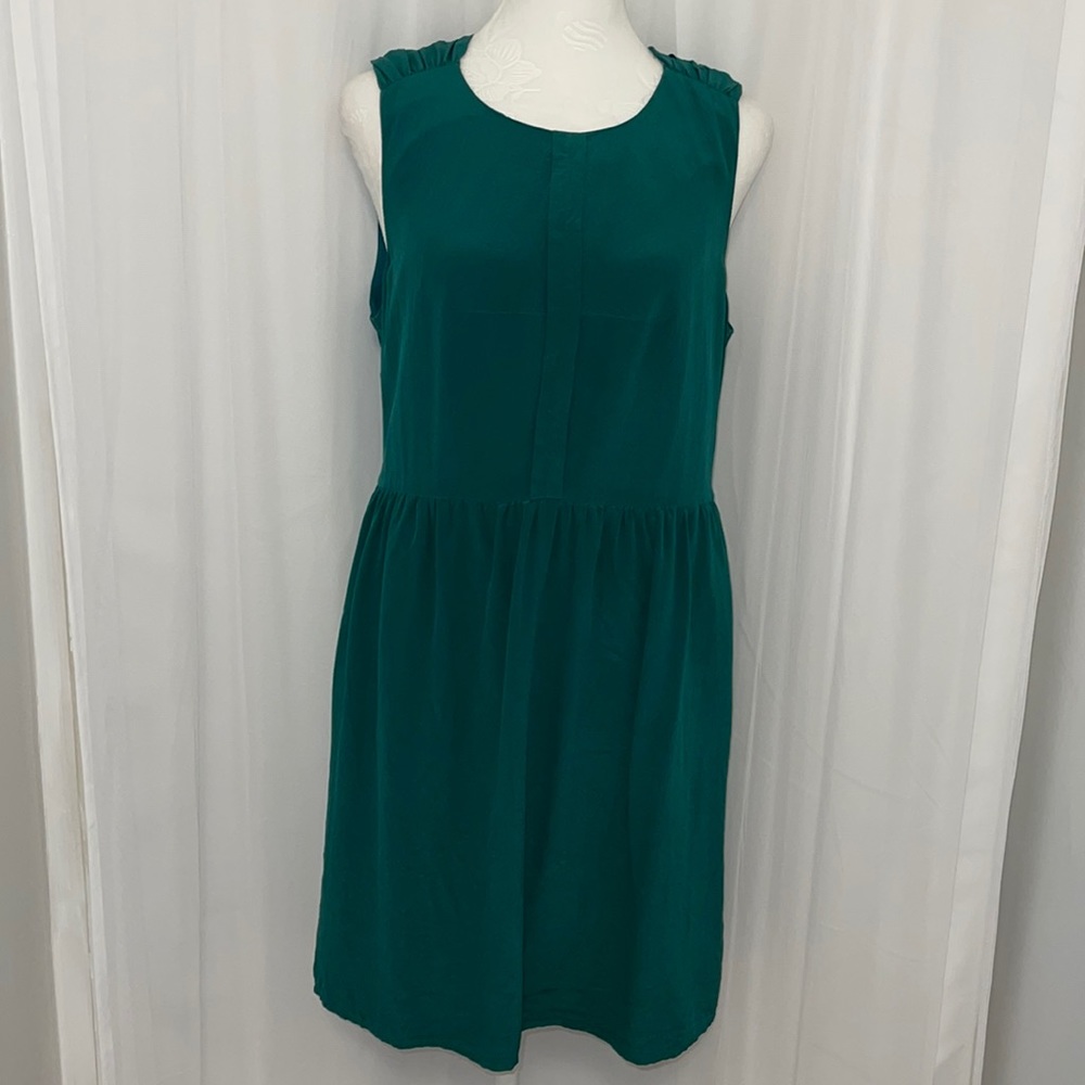 MADEWELL Green 100% Silk Dress. size 10